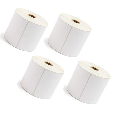Image of 4 Rolls, 2,000 Premium Coated Direct Thermal Labels, 100mm x 150mm (4&quot; 6&quot;), Self Adhesive, for Zebra, MUNBYN, Rollo, TSC, Toshiba, Citizen, Label Printer, LP2844, GK420D, ZD420,ZP450