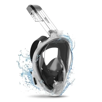 Image of ACURE Full Face Snorkel Mask for Adult, SN04 Snorkeling with Detachable Camera Mount, Dual Anti Fog Design &amp; Upgraded Breathing System leak 180 Wide View Adults Youth