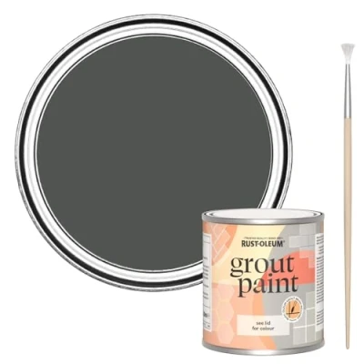 Image of Rust Oleum Grey Ultra Durable Grout Paint Graphite 250ml