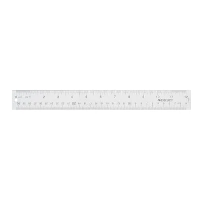 Image of Westcott Clear Flexible Acrylic Ruler, Acrylic, 12 in, Metric