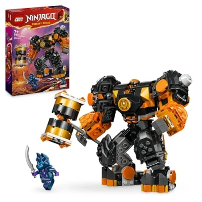 Image of LEGO NINJAGO Cole’s Elemental Earth Mech, Action Figure Toy, Dragons Rising Building Set with Ninja Character Cole Minifigure, Gift for 7 Plus Year Old Boys, Girls &amp; Kids 71806