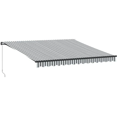 Image of vidaXL Manual Retractable Awning with LED Anthracite&amp;White 400x350 cm