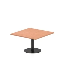 Image of Italia 800mm Square Coffee Table Beech Top 475mm High Black Leg