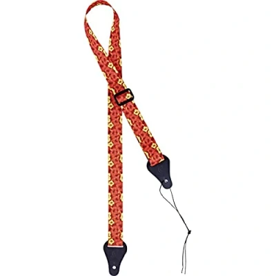Image of Ortega Guitars Ukulele Strap Adjustable Nylon Straps Series orange flower (OUS ORFL)