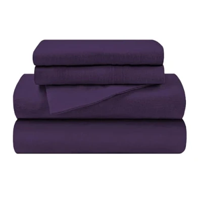 Image of Impressions Solid Flannel Sheet Set, Cotton, Ivory, Queen