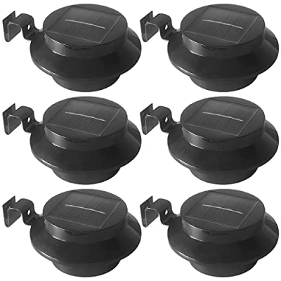 Image of ZABY Gutter Solar Lights 6 Pack Dusk to Dawn LED Fence Clip Lighting Waterproof Garden Decoration for Terrace Deck Porch Pathway