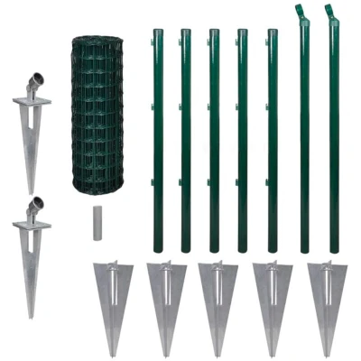 Image of vidaXL Euro Fence Steel 10x0.8 m Green