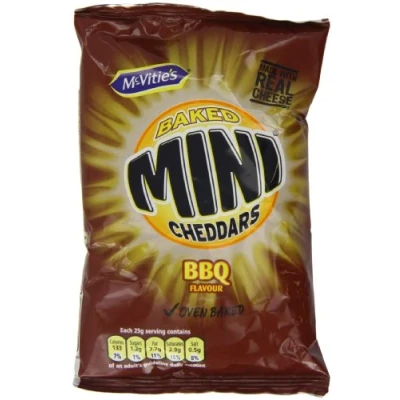 Image of Mcvitie&#039;s Baked Mini Cheddars BBQ Flavour Biscuits 50 g (Pack of 30)