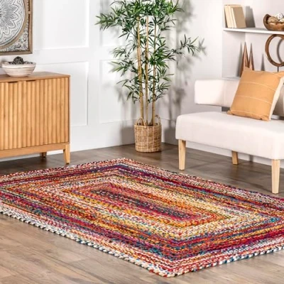 Image of nuLOOM Tammara Bohemian Hand Braided Area Rug, 183 cm x 274 cm, Multi