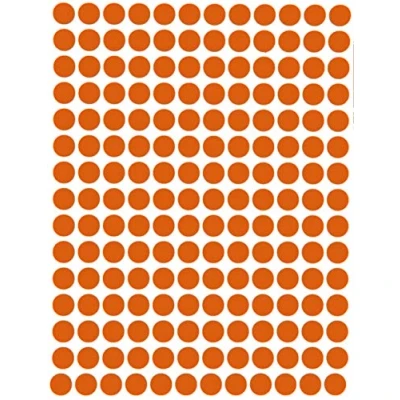 Image of Royal Green Dot Sticker 8mm (0.8 cm) Color Coding Labels in Orange 2520 Pack