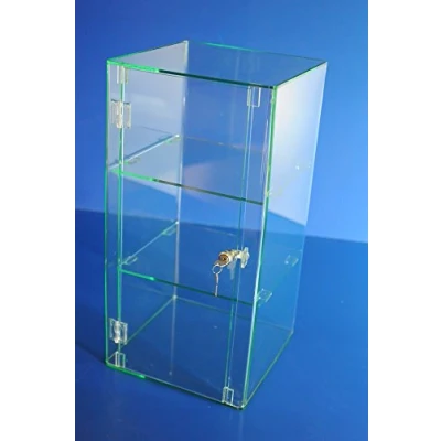 Image of Glass Look Acrylic Lockable Display Cabinet, Case With Secruity Lock 600 x 300 300mm
