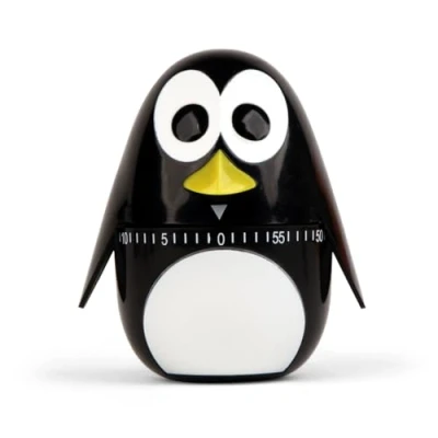 Image of KIKKERLAND Penguin Kitchen Timer, Black white