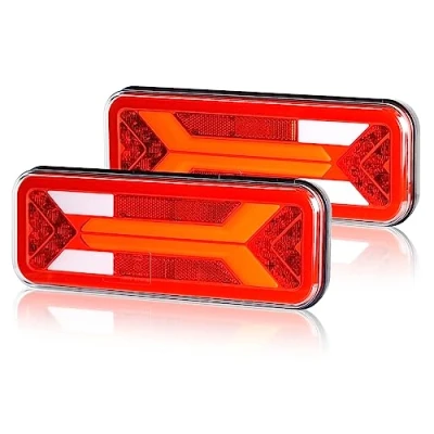 Image of Yuanjoy 12V 24 Volt LED Rear lights set for truck trailers, IP67 waterproof taillights with brake/indicator/position/reversing/fog ECE mark approval