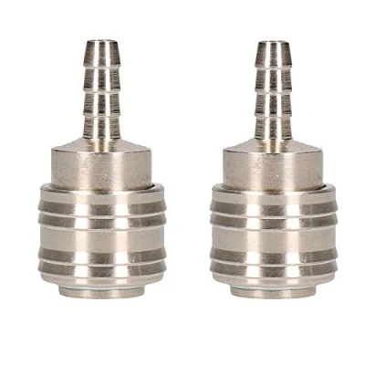 Image of Euro Air Hose Connector Fitting Female Quick Release with Tail Barb 2pk