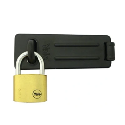 Image of Yale Y110/40/123/HSP Hasp and Brass Padlock, 40mm, suitable for outdoor