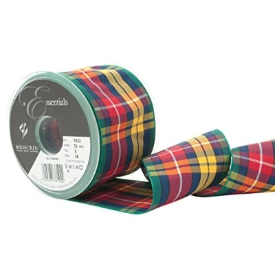 Image of Berisfords Polyester Tartan, Buchanan, 10.4 x 7.5 cm