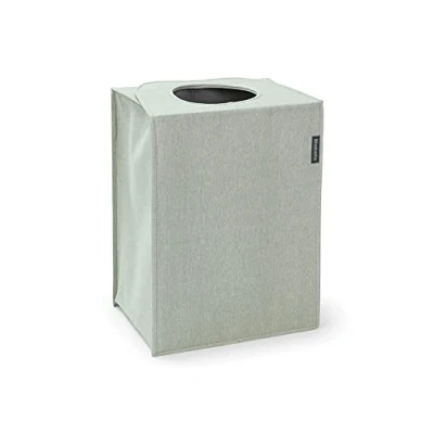 Image of Brabantia Laundry Bag Rectangular Foldable Top Quick drop Opening Space Efficient Easy to Unload Large for Dirty Clothes Green 55L