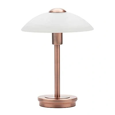 Image of LITECRAFT Touch Sensitive Table Lamp G9 Base with Alabaster Shade (Single, Antique Copper)
