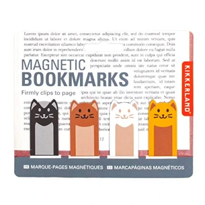 Image of Kikkerland Magnetic Bookmarks Cats Novelty Page Markers