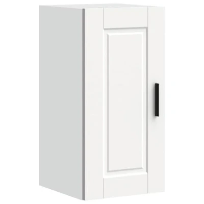 Image of vidaXL Porto White Kitchen Wall Cabinet Engineered Wood, 60x31x40 cm, Ample Storage, Mount with Concealed Doors