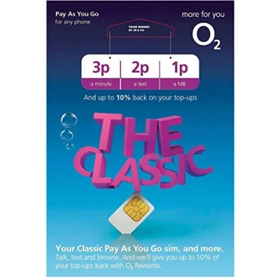 Image of O2 Genie Pay as You Go Sim Card Pack