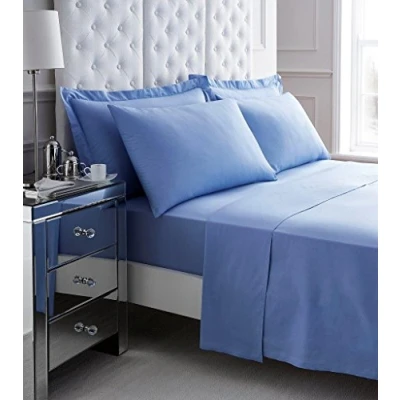 Image of Gaveno Cavalia Soft and Luxurious 200 Thread Count Egyptian Cotton FITTED Sheet Blue Single