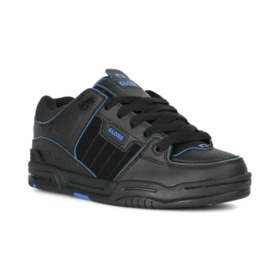 Image of Globe Mens Fusion Skate Shoes, Black/Blue/Mosaic, 9.5 UK
