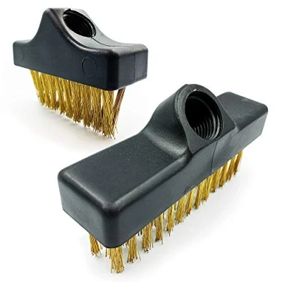 Image of 2 Pack Replacement Heads for Angled Paving Brush and Wire Broom, Weed Spare Removing Weeds Moss Build Up from Patio, Block Driveway