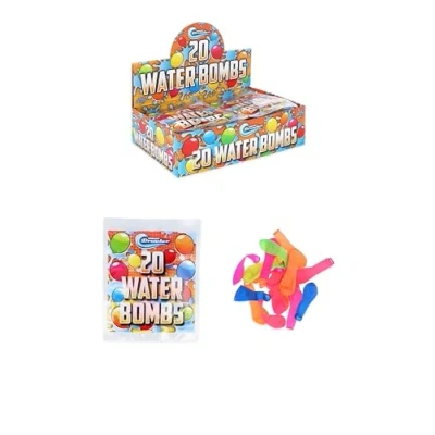 Image of Henbrandt 100 x Water Bombs 6 Assorted Colours 5 Packs of 20 Bomb Balloons for Birthdays and Summer Fun Garden Party Games Favour Loot Bag Filler Kids