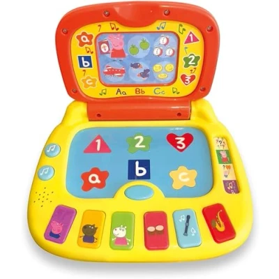 Image of Peppa Pig PP02 Peppa&#039;s Laugh &amp; Learn Toy Laptop for Kids Interactive Learning Child Development, Colours, Shapes, Letters Numbers Recognition Features 4 Fun Activities, 3+ Years, Single, Multi