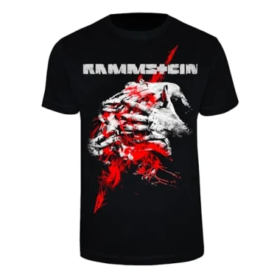 Image of Rammstein T Shirt Angst Black Official Band Merchandise Fan with Chest and Back Print, Black, XXL