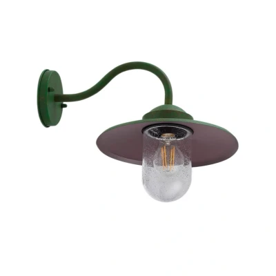 Image of Lindby outdoor wall light Bilma, green, aluminium, glass, 29 cm high