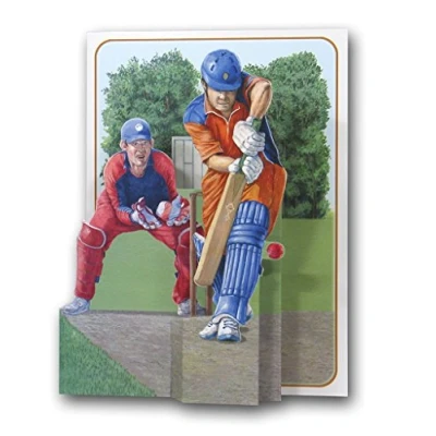 Image of Cricket Sport a 3D Pop Up Greeting Card from The Pictoria Press