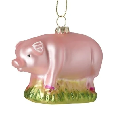 Image of Heaven Sends Glass Pig Christmas Tree Decoration