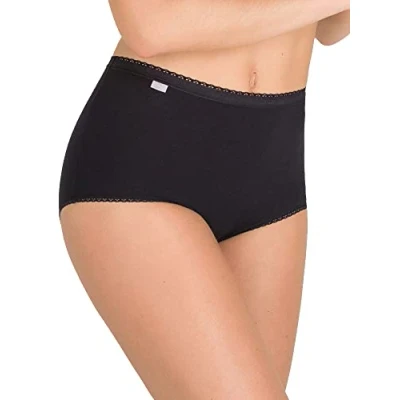 Image of Playtex Womens Essential Cotton Maxi X6 Brief, Black, 18 UK
