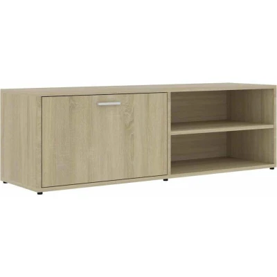 Image of vidaXL TV Cabinet Easy to Clean Furniture Bedroom Living room Hifi Sideboard Media Stand Storage Unit Lowboard Sonoma Oak 120x34x37cm Chipboard