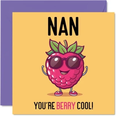 Image of Birthday Cards for Nan Berry Cool Funny Happy Card from Grandson Granddaughter, Nanny Gifts, 145mm x Joke Greeting Women Her