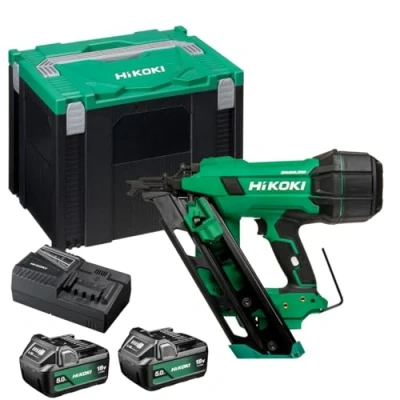 Image of Hikoki NR1890DCAJPZ 18V Cordless Brushless 90mm First Fix 2nd Generation Framing Nailer with 2 x 5.0Ah Batteries, Charger &amp; Case