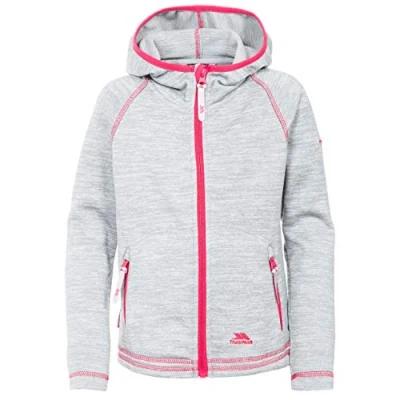Image of Trespass Goodness, Platinum Marl, 3/4, Warm Fleece Jacket with Hood 230gsm for Kids / Girls, Age 3 4, Grey