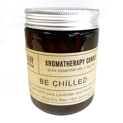 Image of Ancient Wisdom Be Chilled Natural Aromatherapy Soy Wax Candle 200g 40hrs Vegan Lavender &amp; Fennel Essential oils