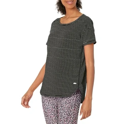 Image of Amazon Essentials Women&#039;s Studio Relaxed Fit Lightweight Crewneck T Shirt, Black Stripes, M