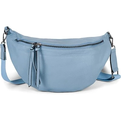 Image of styleBREAKER Women&#039;s Half Moon Crossbody shoulder Bag, detachable adjustable strap, Solid colored handbag 02012386, Colour:Light Blue