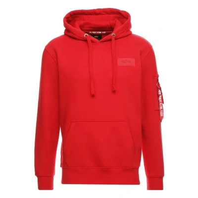 Image of Alpha Industries BACK Print Hoodie, Men&#039;s, Size: Small, Speed red
