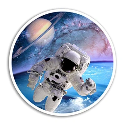 Image of 2 x 10cm Astronaut Vinyl Stickers Space NASA Sticker Laptop Luggage #8219 (10cm Wide)
