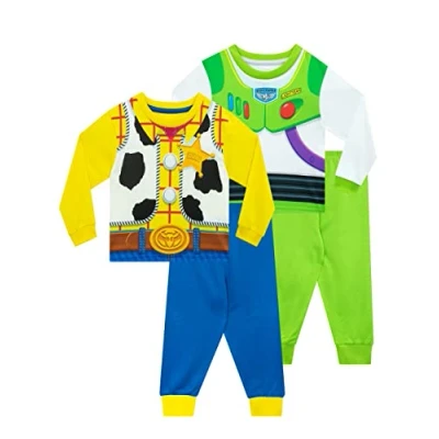 Image of Disney Pyjamas Buzz Lightyear &amp; Woody Pjs 2 Pack Long Sleeve Boys Toy Story for Kids Multicoloured 3 4 Years