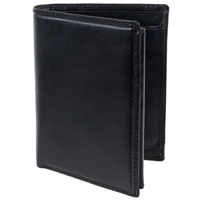 Image of Mens LUXURY Slim Italian LEATHER WALLET by Visconti; Monza Collection Gift Box (Black)