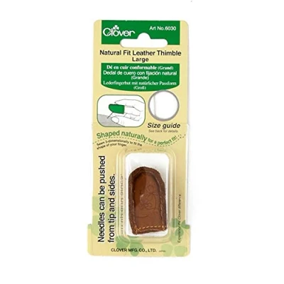 Image of clover Natural Fit Leather Thimble: Large, Lt. Brown, by The Yard