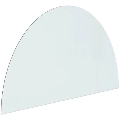 Image of vidaXL Fireplace Glass Plate Half Round 1000x600 mm