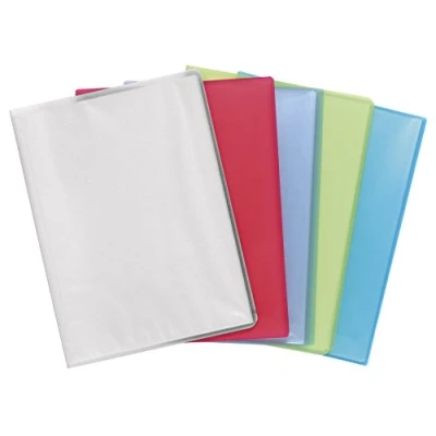 Image of Exacompta Ref 86069E Translucent Semi Rigid PP Display Book Suitable for A4 Documents, Lightweight, 100 Pockets, 200 Viewing Pages Assorted Cover Colours (Pack of 8)