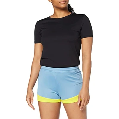 Image of Kempa Emotion 2.0 Shorts Women&#039;s Dove Blue/Lime Yellow, Large